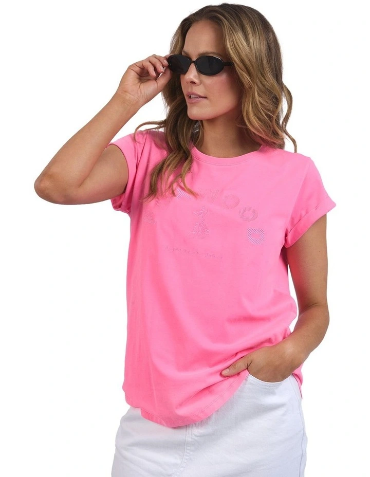 Effortless Tee in Neon Rose image 1