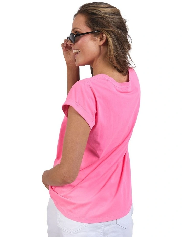 Effortless Tee in Neon Rose image 2