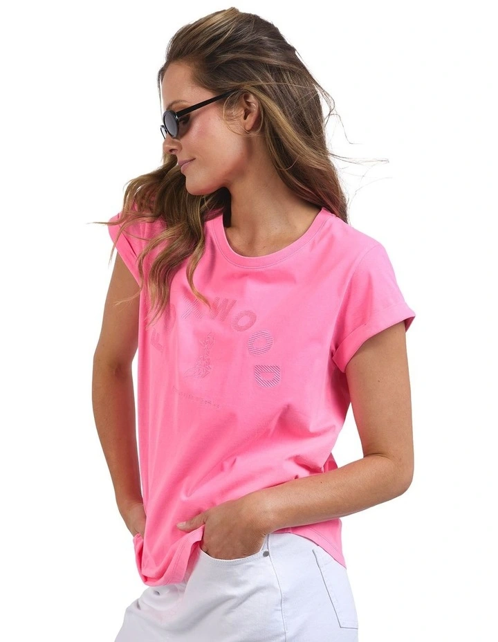 Effortless Tee in Neon Rose image 4