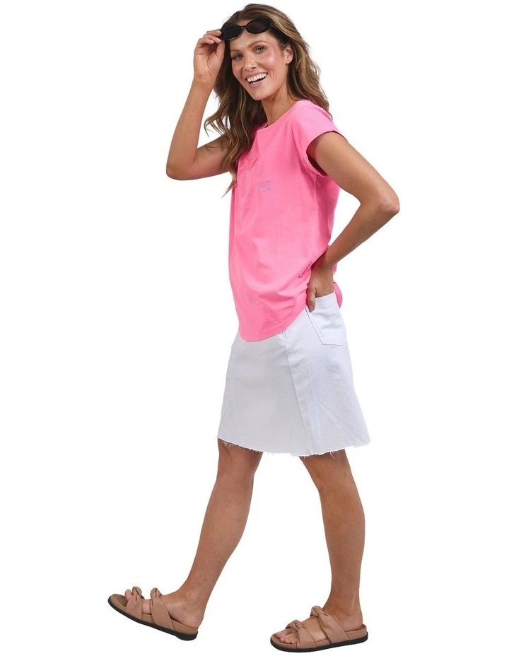 Effortless Tee in Neon Rose image 6
