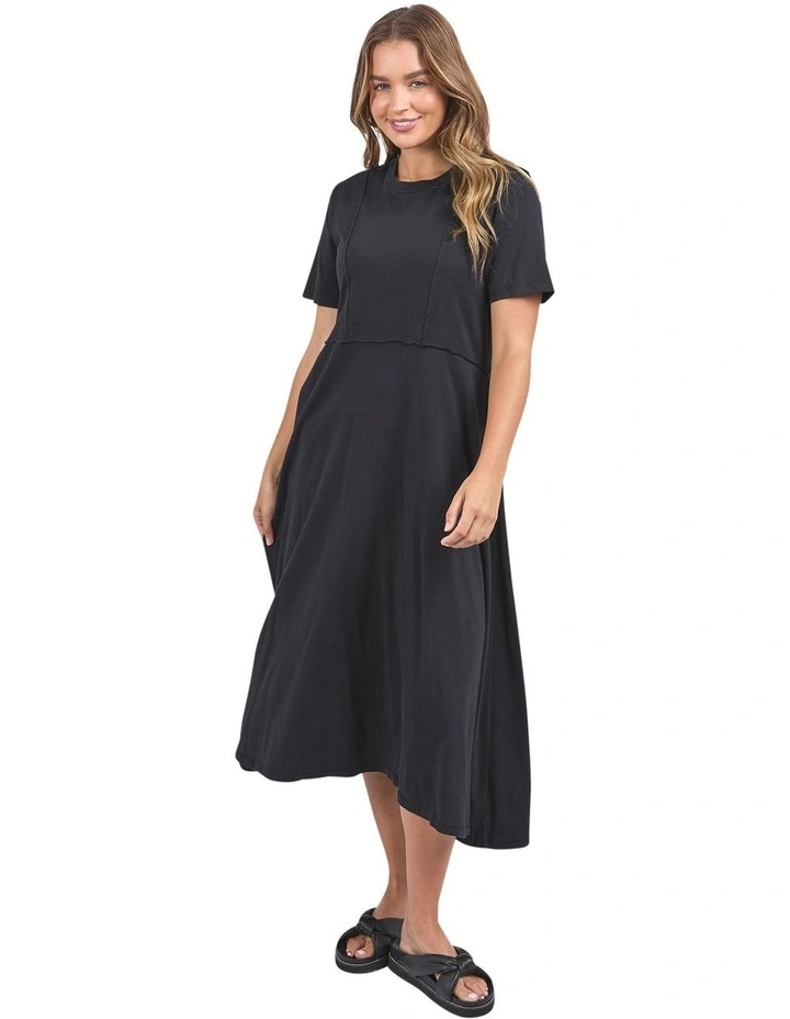 Eva Midi Dress in Black image 1