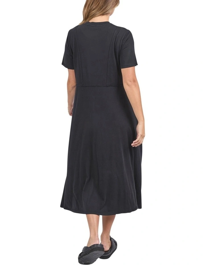 Eva Midi Dress in Black image 2