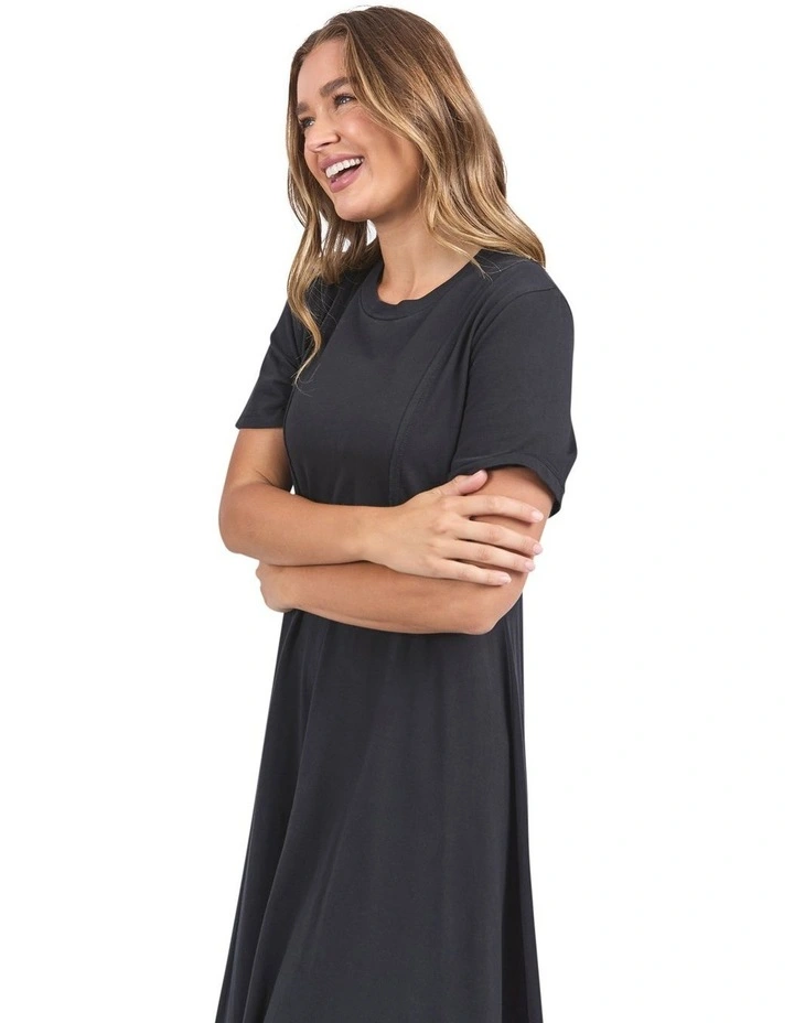 Eva Midi Dress in Black image 4