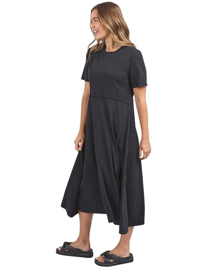 Eva Midi Dress in Black image 6