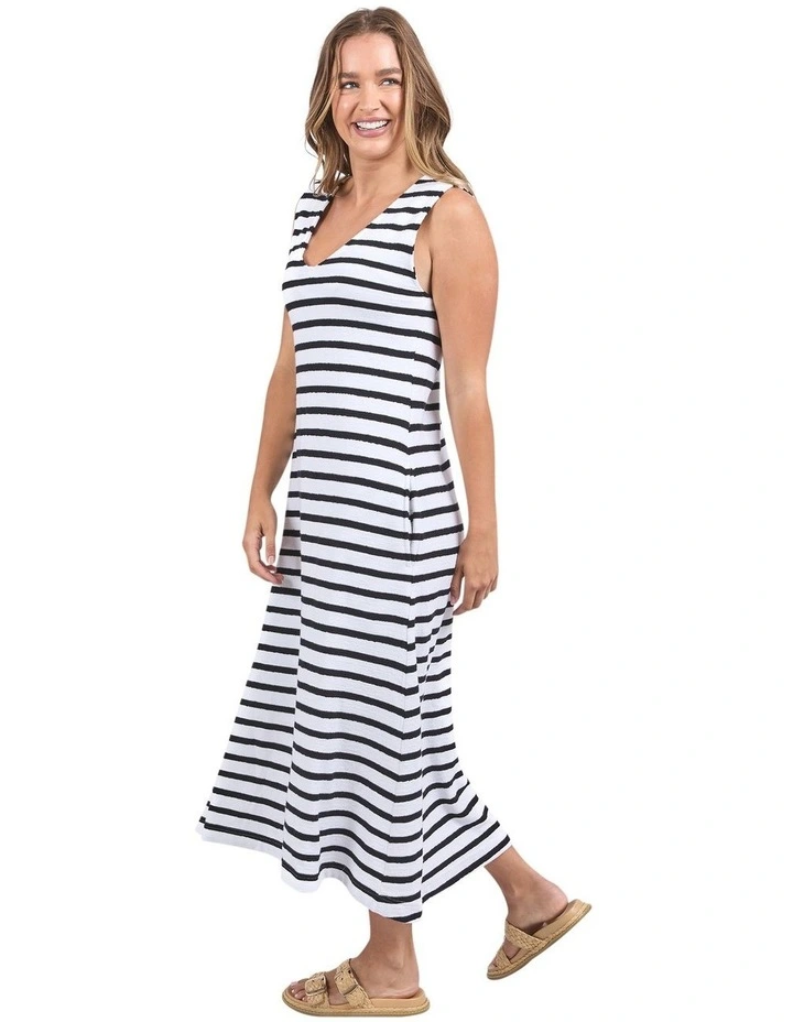 Aspen Stripe Dress in White image 6