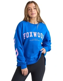 Interval Crew Jumper in Cobalt & Neon Pink
