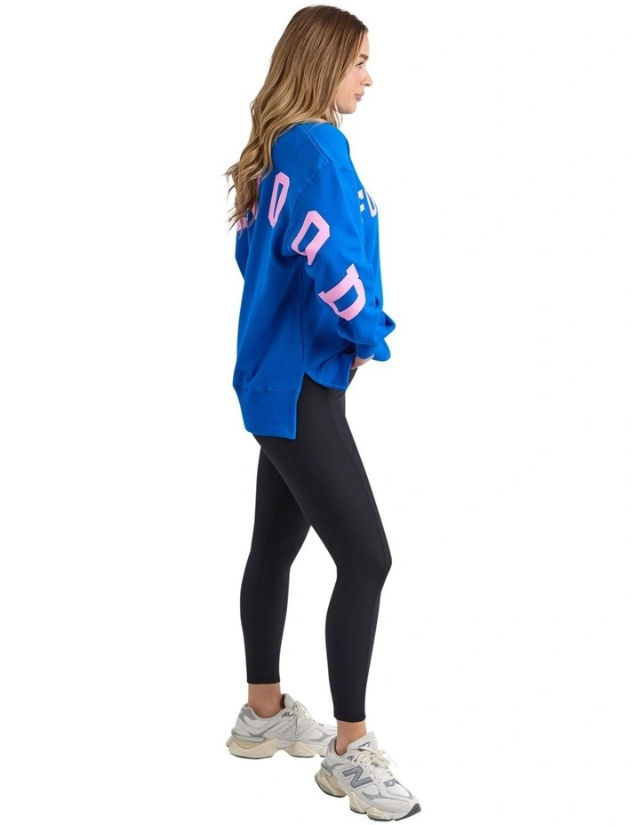 Interval Crew Jumper in Cobalt & Neon Pink image 6