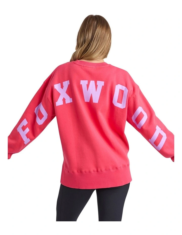 Interval Crew Jumper in Raspberry & Neon Lilac image 2