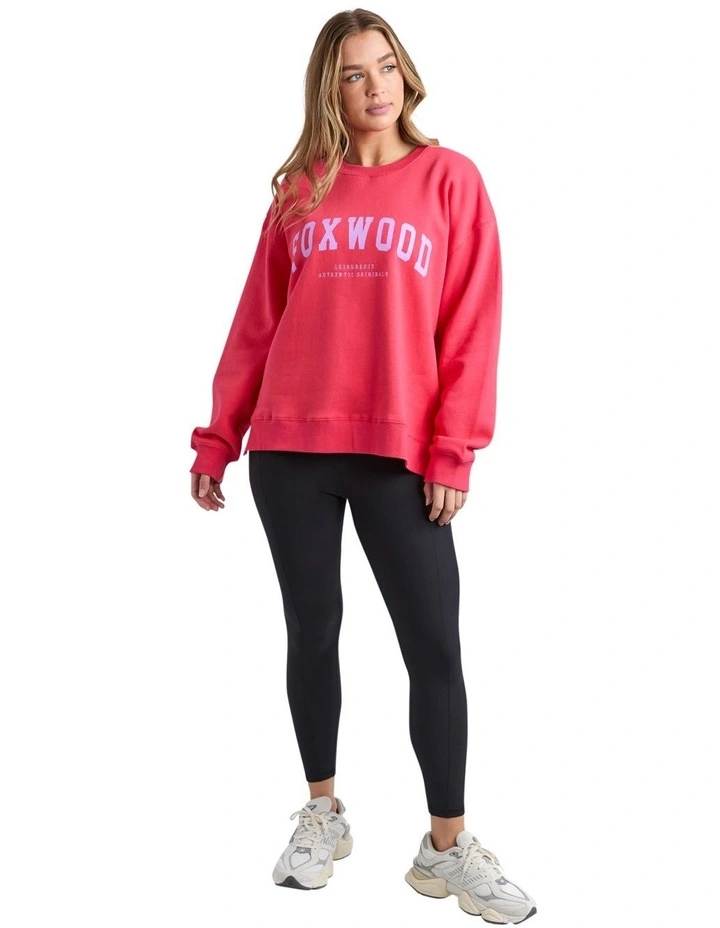 Interval Crew Jumper in Raspberry & Neon Lilac image 3