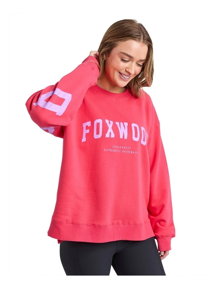 Interval Crew Jumper in Raspberry & Neon Lilac image 4