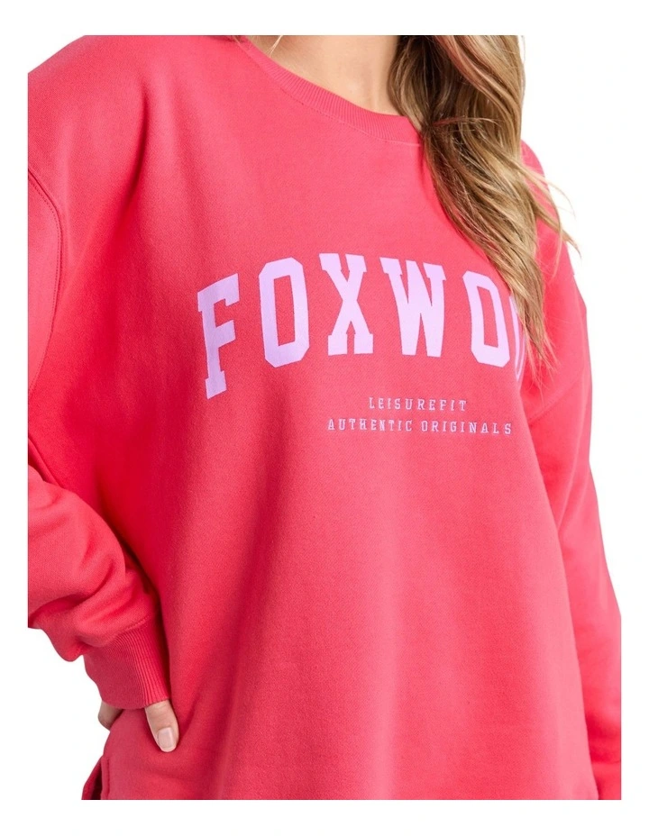 Interval Crew Jumper in Raspberry & Neon Lilac image 5