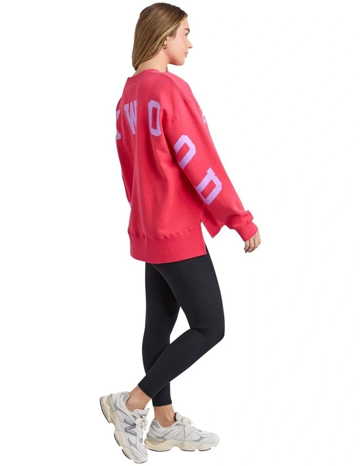 Interval Crew Jumper in Raspberry & Neon Lilac image 6