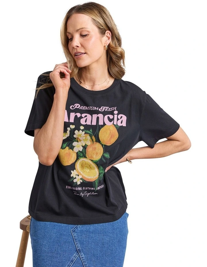 Arancia Tee in Washed Black image 3