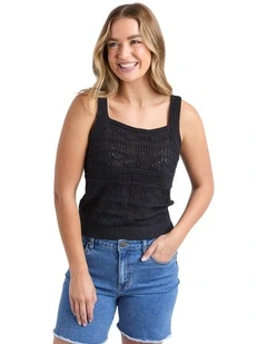 Polperro Knit Top in Black