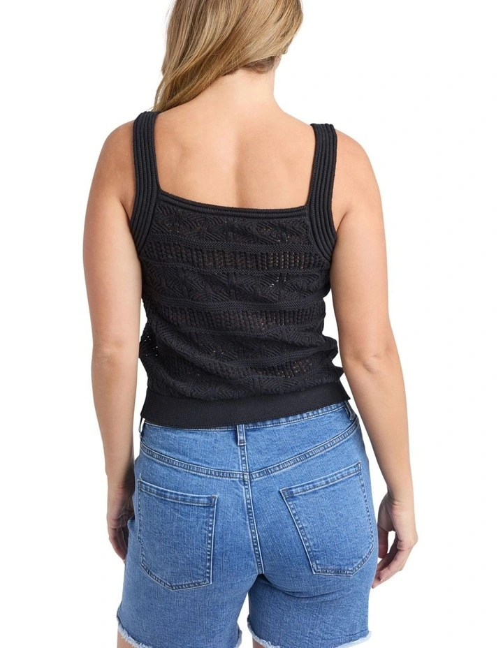 Polperro Knit Top in Black image 2