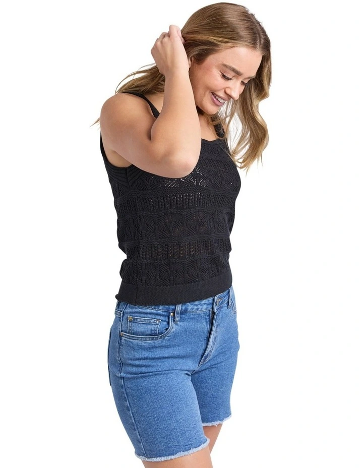 Polperro Knit Top in Black image 4