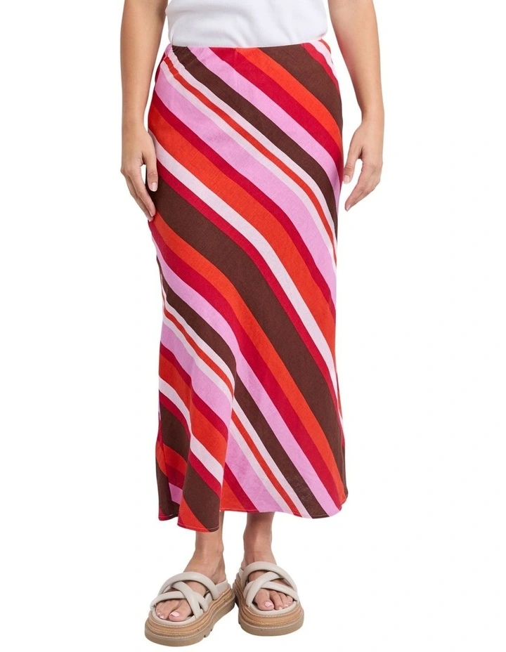 Guava Stripe Skirt in Multi image 1