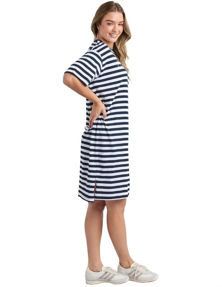 Simplified Stripe Tee Dress in Multi image 6