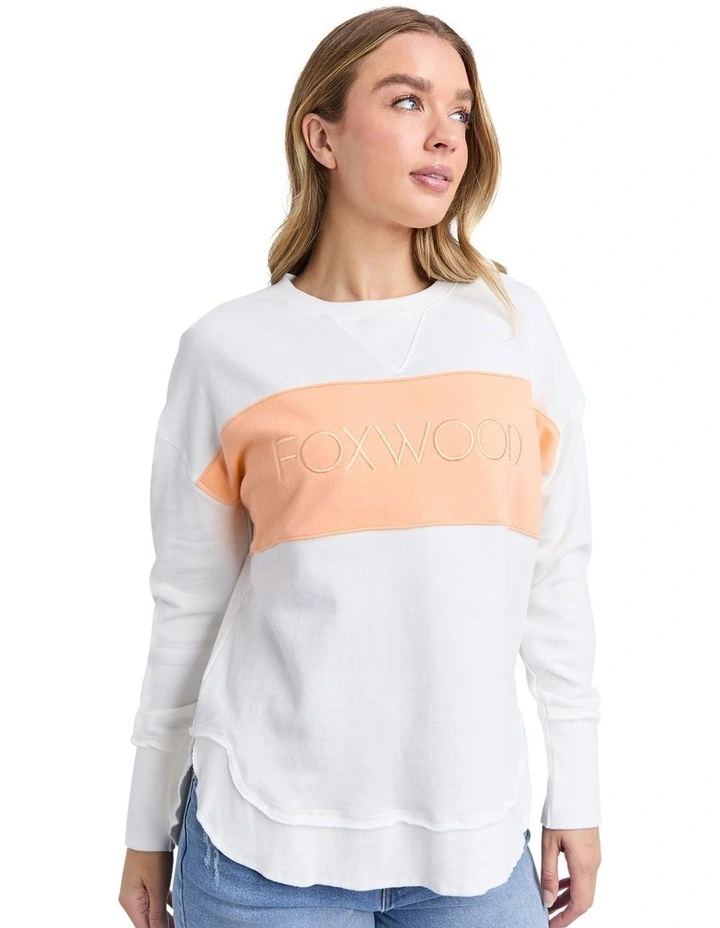 Simplified Tonal Crew Vintage Junmper in White image 4