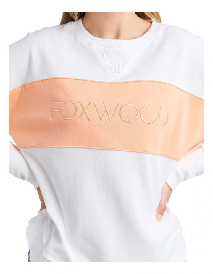 Simplified Tonal Crew Vintage Junmper in White image 5