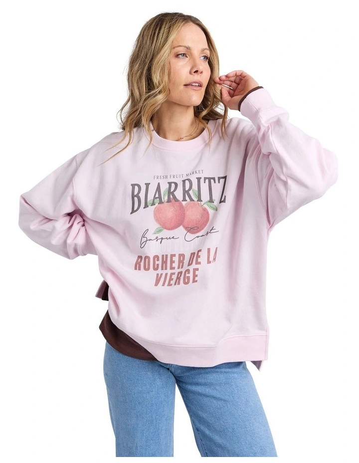 Biarritz Crew Jumper in Pale Pink image 4