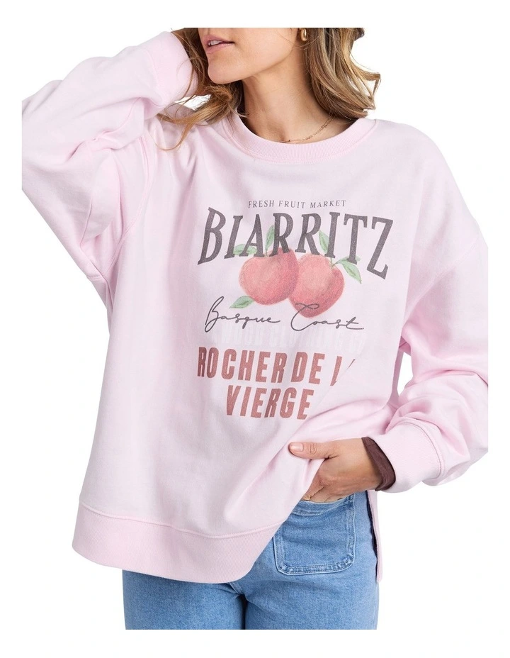 Biarritz Crew Jumper in Pale Pink image 5