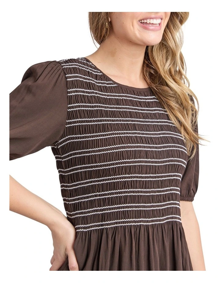 Aria Shirred Top in Chocolate image 5