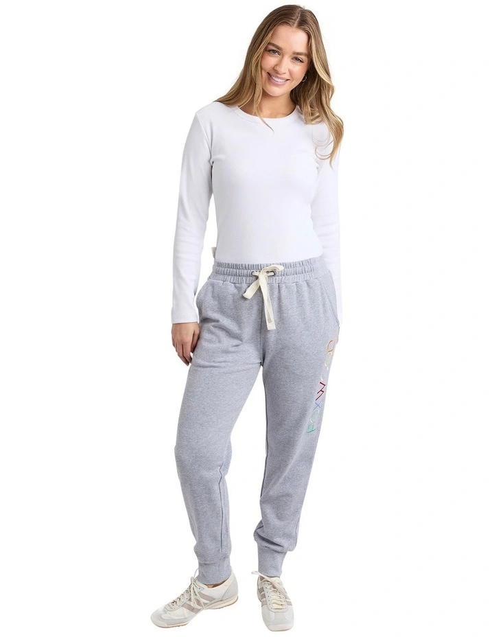 Simplified Confetti Track Pant in Grey Marle image 3