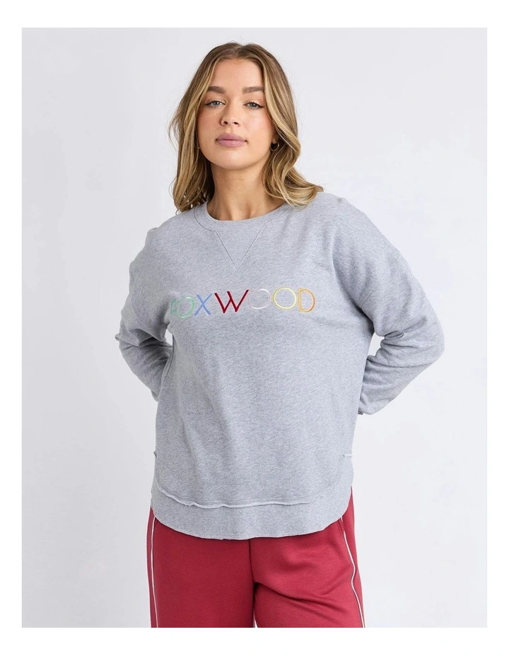 Simplified Confetti Crew Neck Jumper in Grey Marle image 1
