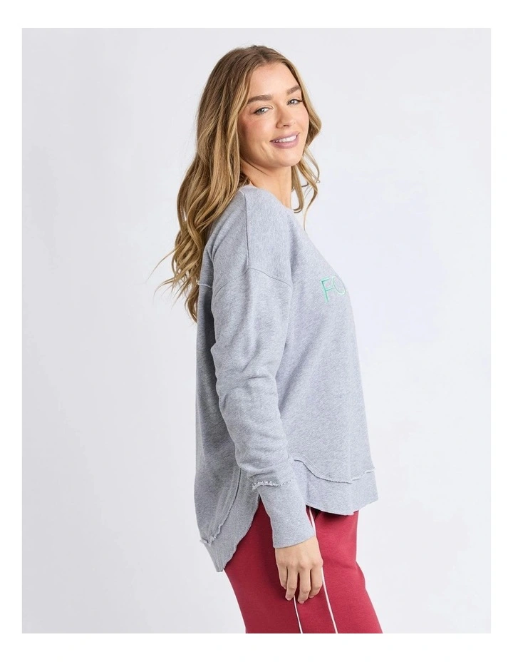 Simplified Confetti Crew Neck Jumper in Grey Marle image 4
