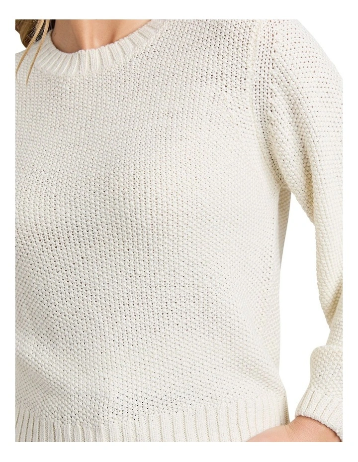 Blair Long Sleeve Knit Jumper in Vintage White image 5