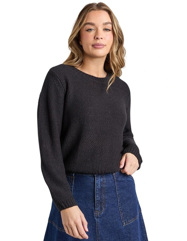 Blair Long Sleeve Knit Jumper in Black image 1