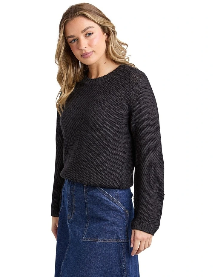 Blair Long Sleeve Knit Jumper in Black image 4