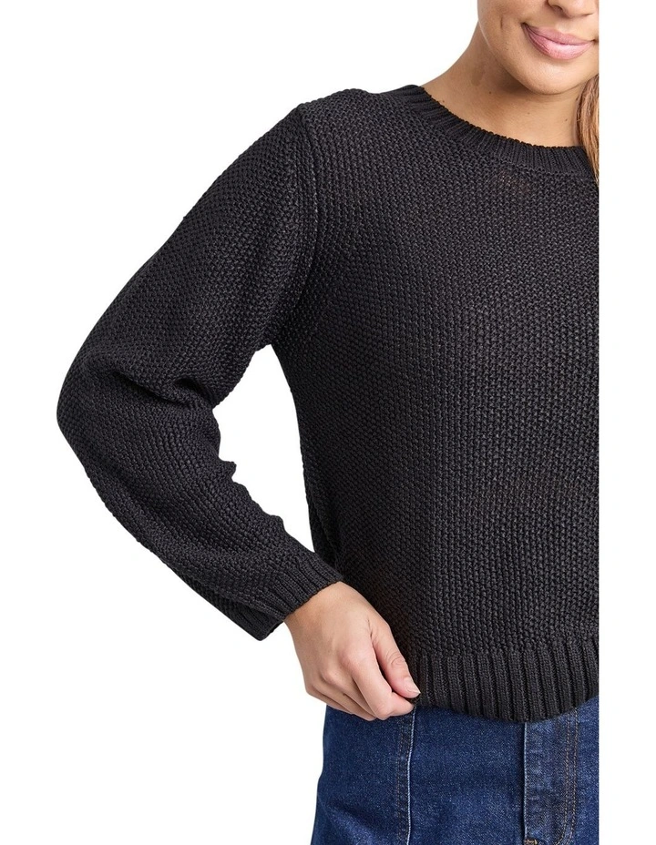 Blair Long Sleeve Knit Jumper in Black image 5