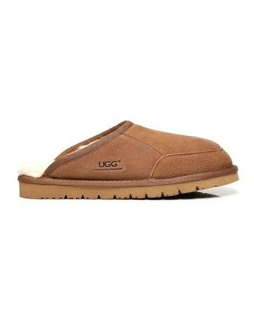 Bred Cow Suede Slipper in Chestnut