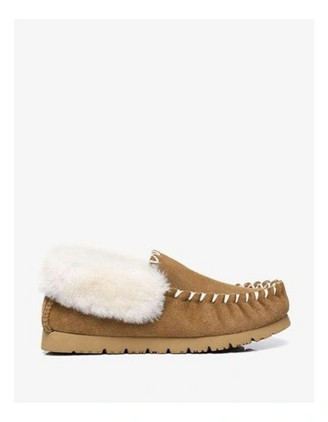Popo Cow Suede Moccasin Shoe in Brown