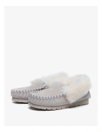 Popo Cow Suede Moccasin Slipper in Sand