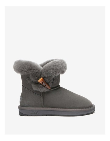 Tiara Cow Suede Boots in Grey