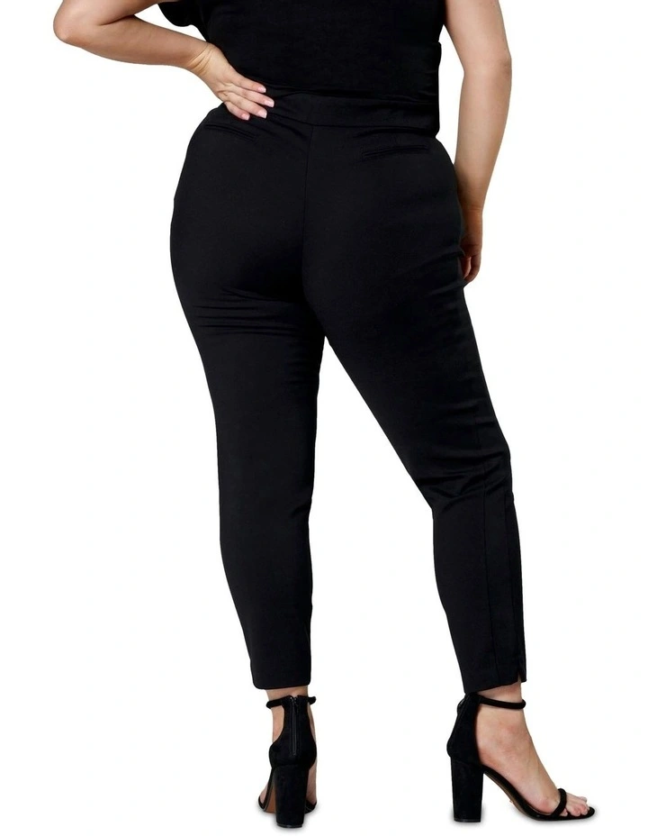Gloria Zip Detail Pant in Black image 2