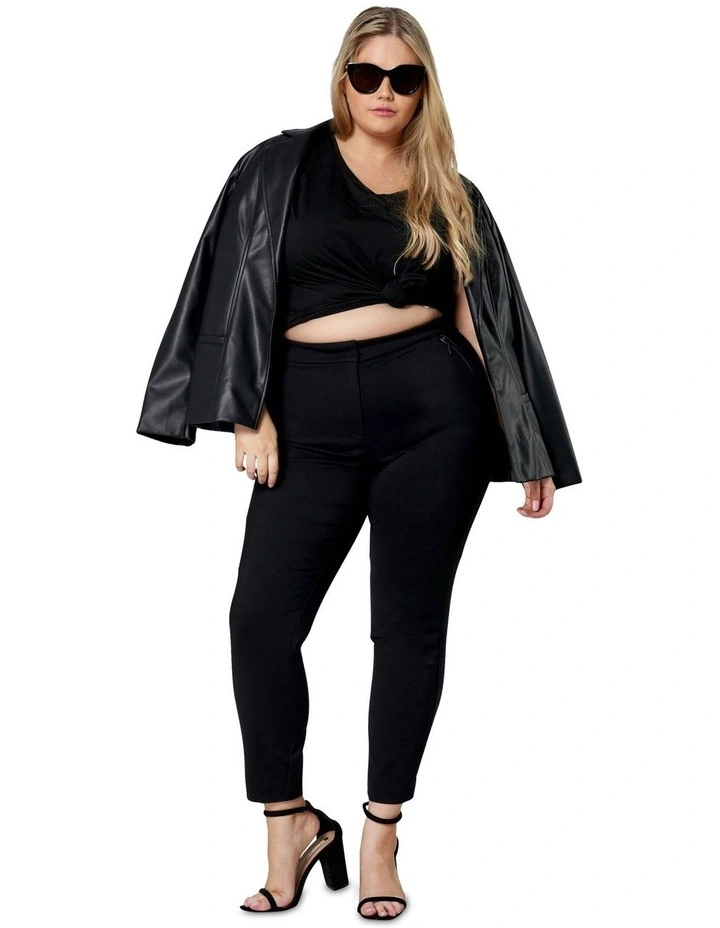 Gloria Zip Detail Pant in Black image 5