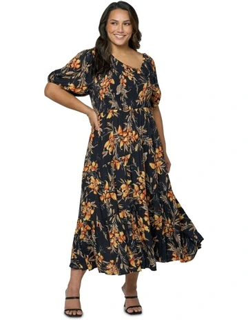 Arabella Midi Dress in Two Tone