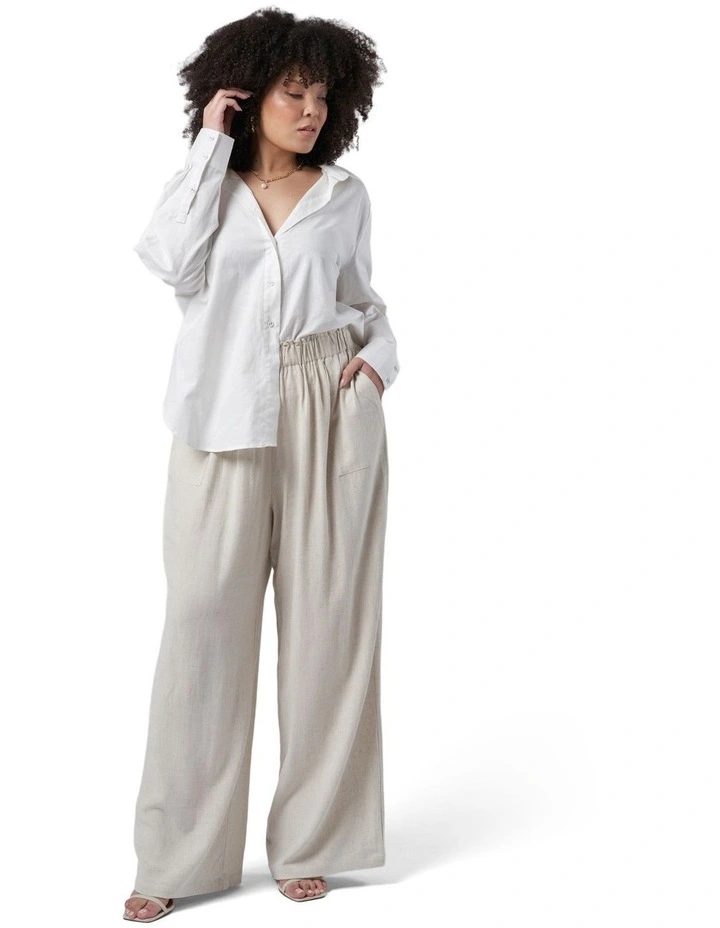 Sunday Linen Pants in Natural image 5