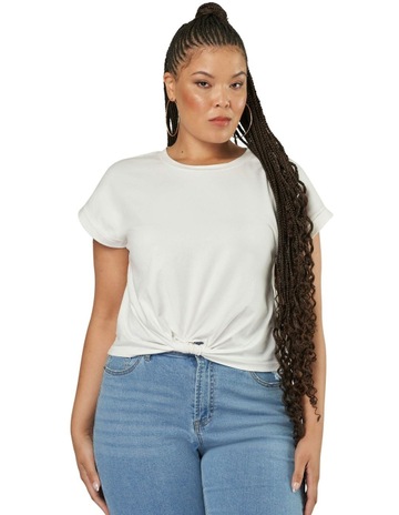 The Feared Crop Twist Tee in White