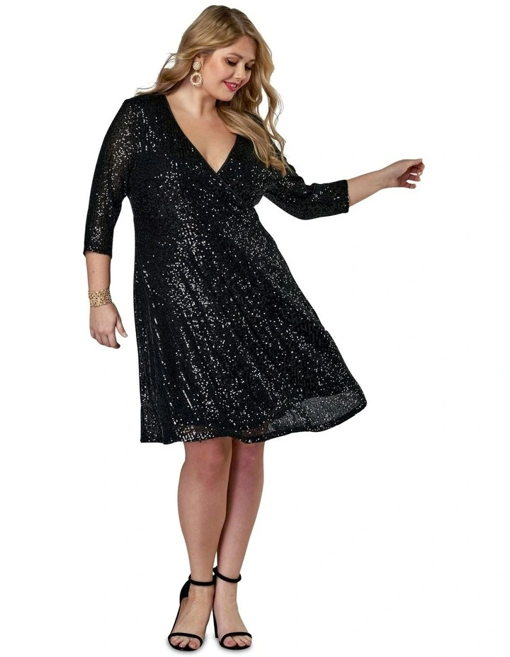 Are You Jelly Sequin Dress in Black image 1