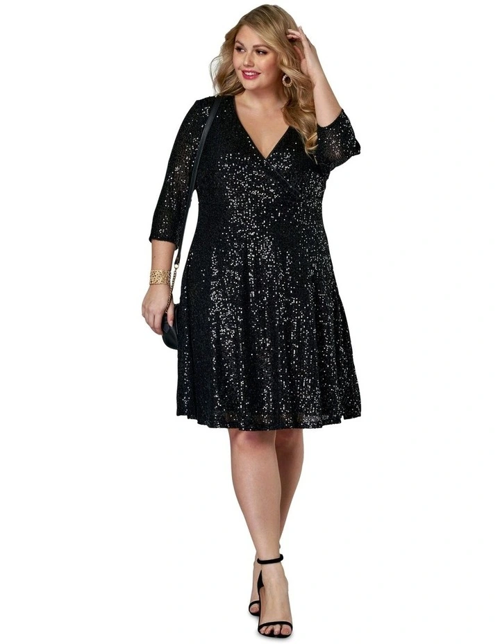 Are You Jelly Sequin Dress in Black image 2