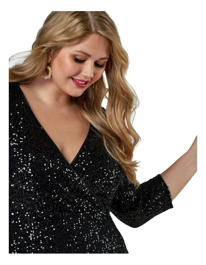 Are You Jelly Sequin Dress in Black image 3