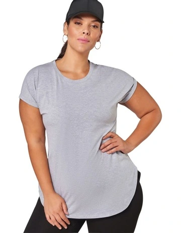 Lauren Longline Tee in Silver Marle