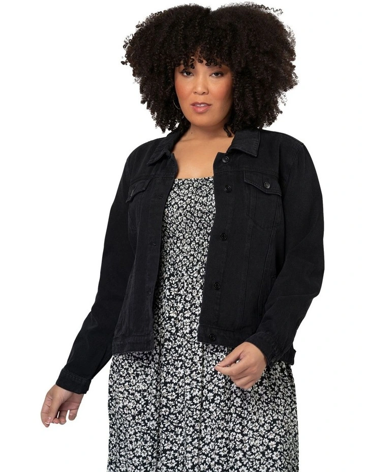 Rach Denim Jacket in Black image 1