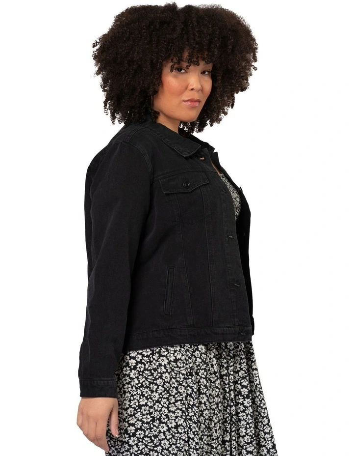 Rach Denim Jacket in Black image 3
