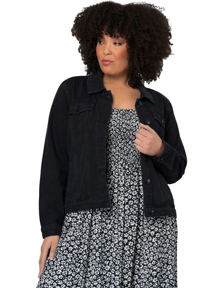 Rach Denim Jacket in Black image 5